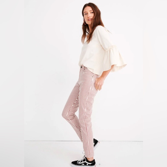 Madewell The High-Rise Slim Boyjean in Luca Stripe - Size 26 - Picture 4 of 16